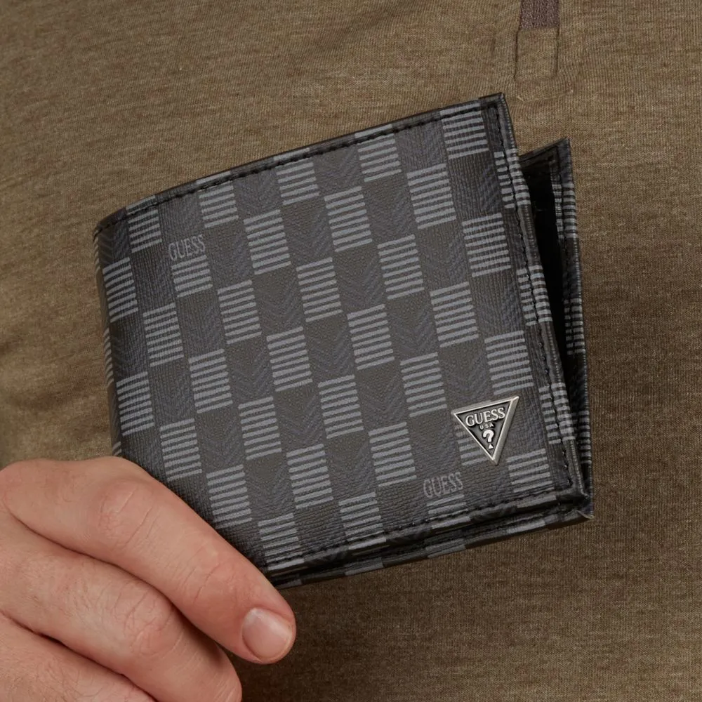 Guess Jet Set Zwarte Leren Billfold Portemonnee